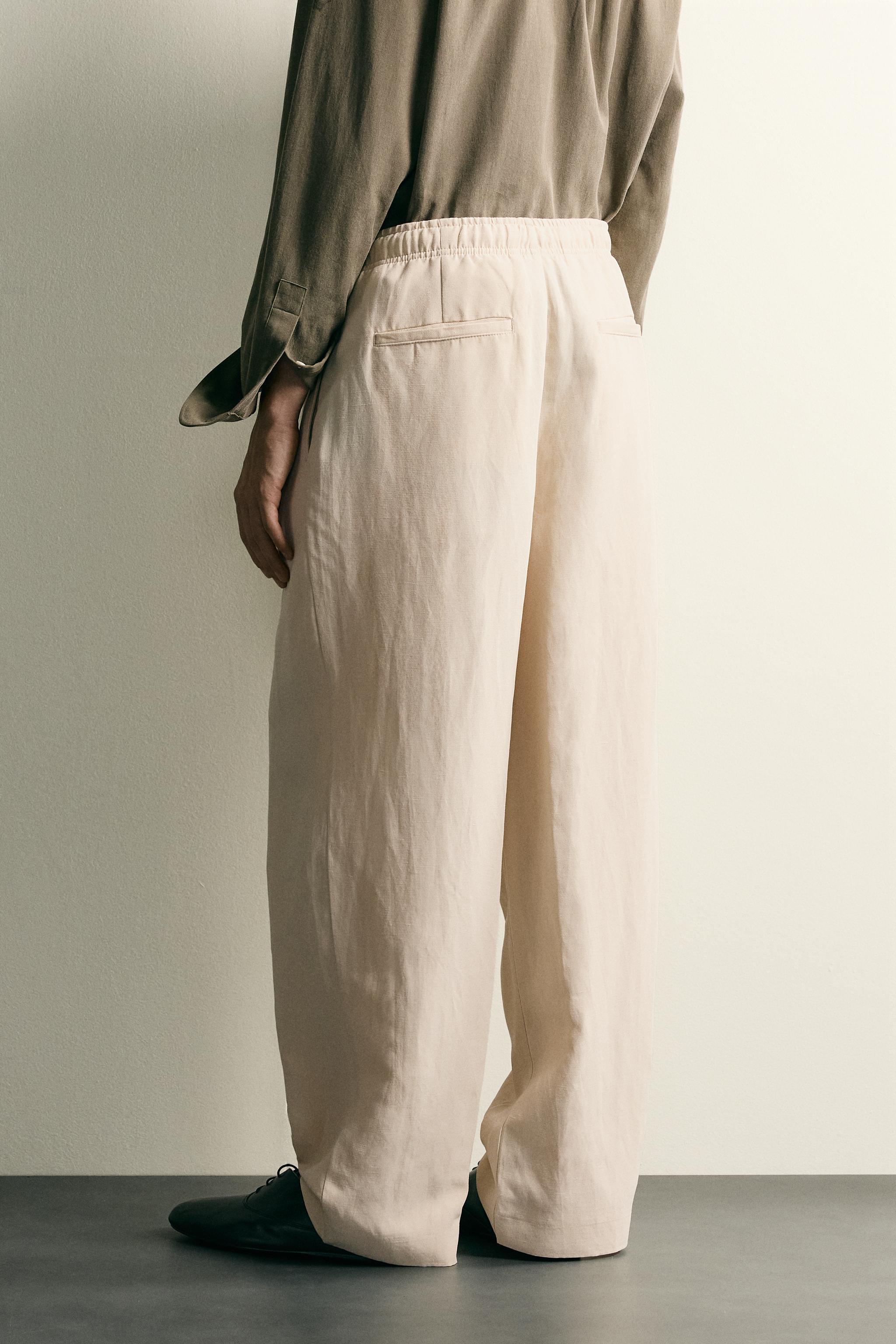 PANTALON COUPE DÉCONTRACTÉE VISCOSE-LIN
